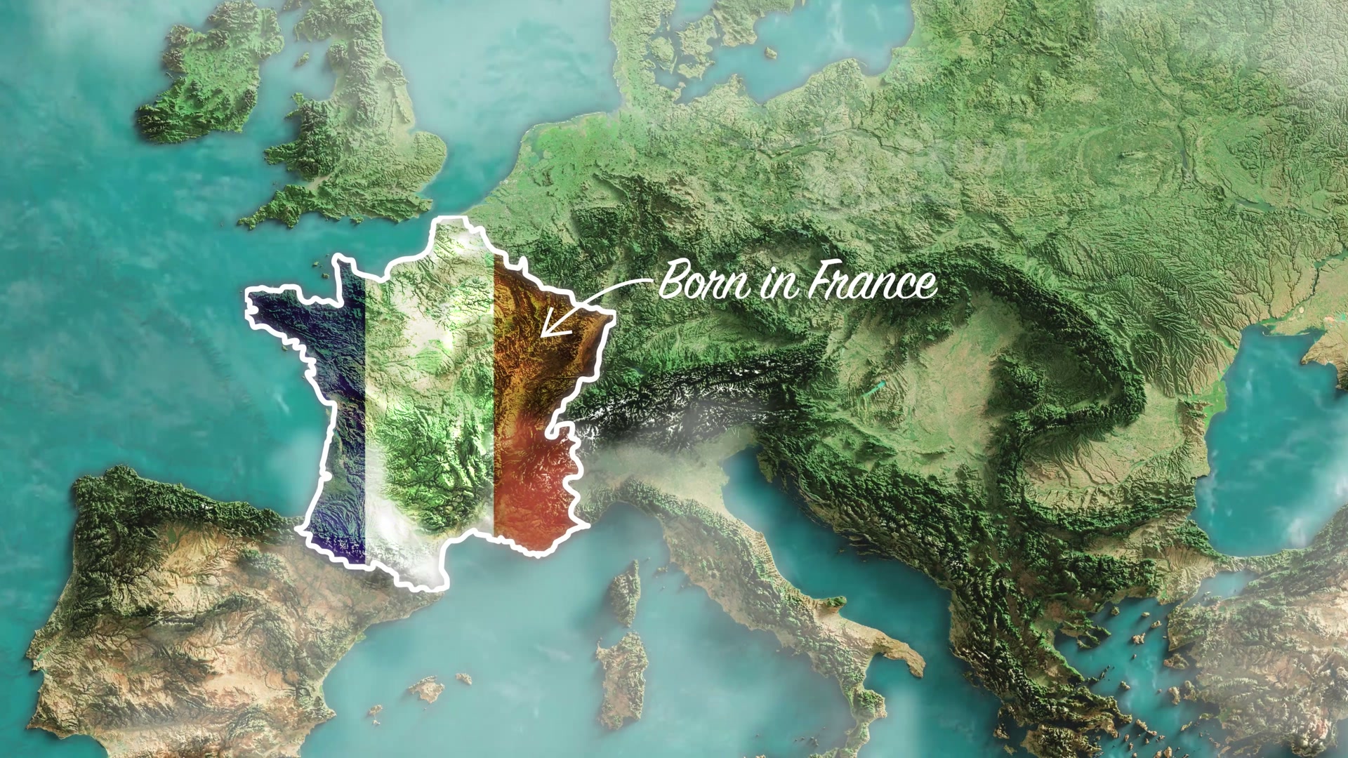 A map animation that draws attention to France.