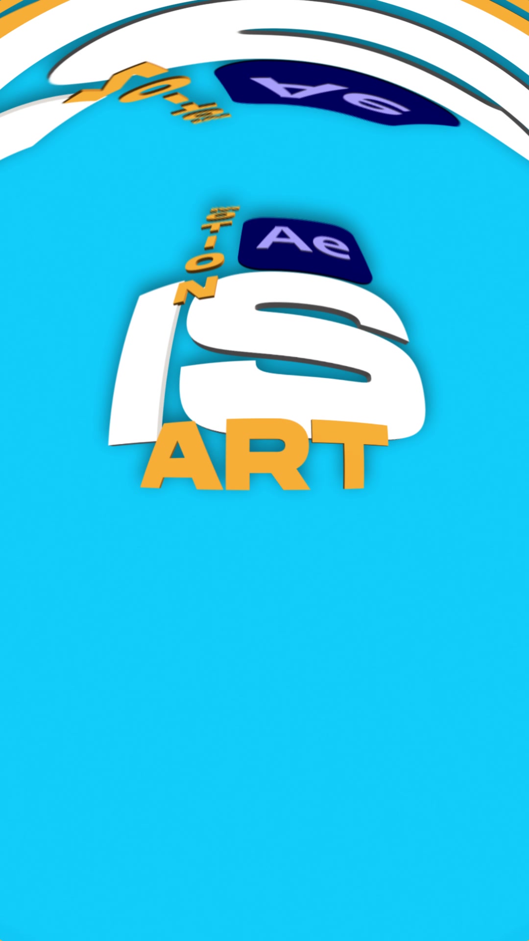 Expressive type and a vivid blue canvas in a looping vertical composition.